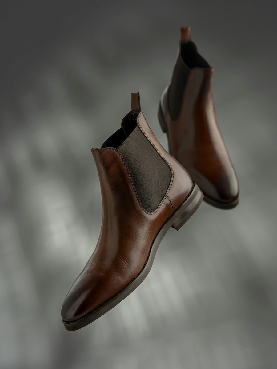 Brown Leather Chelsea Boots